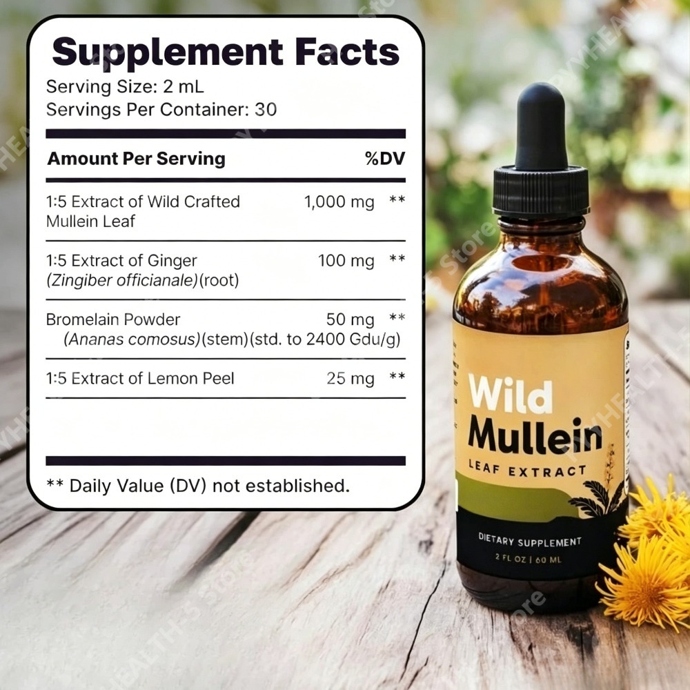 Wild Mullein Leaf Drops with G - đánh giá và giá Herbal Wellness Liquid